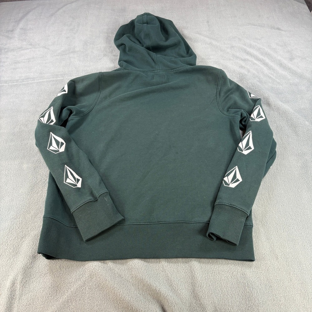 Volcom Womens Forest Green Stone Sleeve Graphic Pullover Hoodie B31318T0 Small - Picture 9 of 9